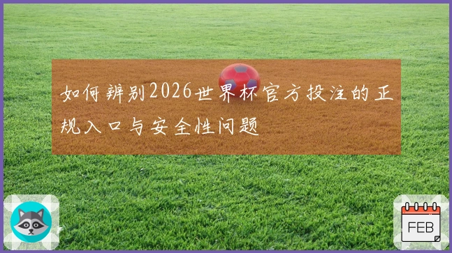 如何辨别2026世界杯官方投注的正规入口与安全性问题
